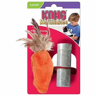 KONG Cat Toy - Refillables Catnip Feather Top Carrot