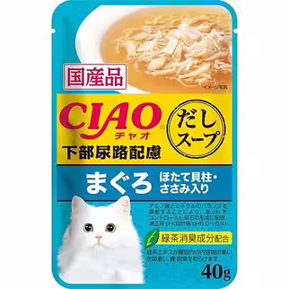 Ciao Cat Pouch (IC-219) - Tuna with Scallop and Chicken (in Bonito Soup) (for kidney stone prevention) 40g
