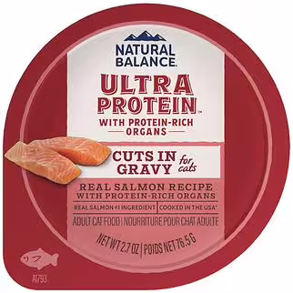 Natural Balance Cat Cup - Ultra Protein - Salmon with Protein-Rich Organs Cuts in Gravy 2.7oz