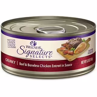Wellness Cat Can - Signature Selects Grain Free - Chunky Beef & Boneless Chicken
