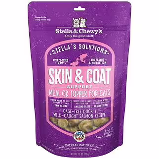 Stella & Chewys Cat Food - Skin & Coat Boost Meal Mixer - Freeze Dried Duck & Salmon 7.5oz
