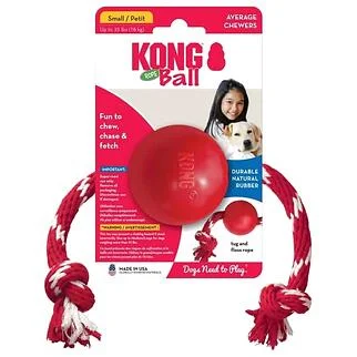 Kong 實心球連繩狗玩具 - Small 細裝