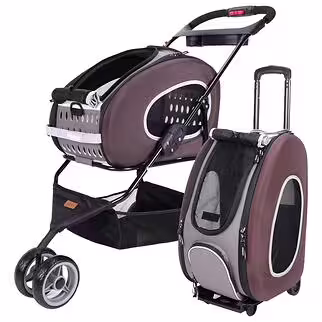 IBIYAYA 5-IN-1 Combo EVA Pet Carrier/Stroller - Chocolate