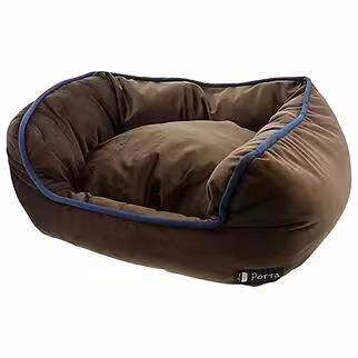 Petio Velour Dog Bed - Brown (L60 x W50 x H20cm)
