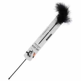 Petio Cat Toy - Necoco Black Tact Fluffy Black Feather Teaser