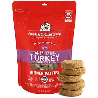 Stella & Chewys Dog Food - Freeze Dried Dinner Patties - Tantalizing Turkey