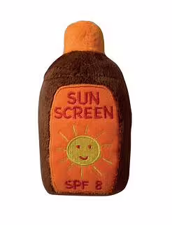 Doggie Goodie Dog Plush Toy With Squeaker - Sunscreen
