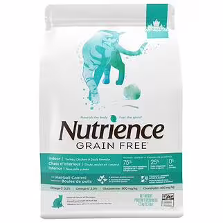 Nutrience Cat Food - Grain Free Indoor Hairball Control - Turkey & Chicken 5.5lb
