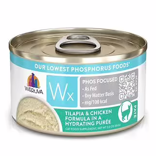 Weruva Cat Can - Kidney Care Wx Phosphorus Focused - Tilapia & Chicken in Hydrating Puree Pate 3oz | 85g