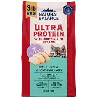 Natural Balance Kitten Food - Ultra Protein - Grain Free Chicken & Chicken Meal 3lb