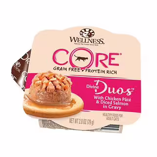 Wellness Cat Wet Food - Divine Duos Chicken Pate & Diced Salmon 2.8oz