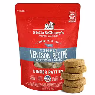 Stella & Chewys Dog Food - Freeze Dried Dinner Patties - Simple Venison 25oz