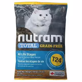 試食裝 Nutram 加拿大紐頓貓乾糧 - T24 Total 無穀物 - 三文魚鱒魚配方 100g