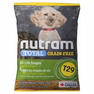 試食裝 Nutram 加拿大紐頓狗乾糧 - T29 無穀物小型犬 - 羊肉小扁豆配方 100g