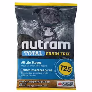 試食裝 Nutram 加拿大紐頓狗乾糧 - T25 Total 無穀物 - 三文魚鱄魚配方 100g