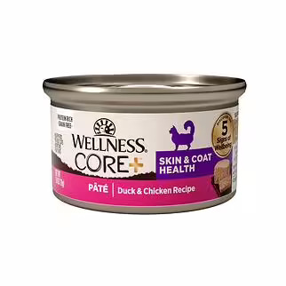 Wellness Cat Can - CORE+ Skin & Coat Health - Duck & Chicken Pate 2.8oz