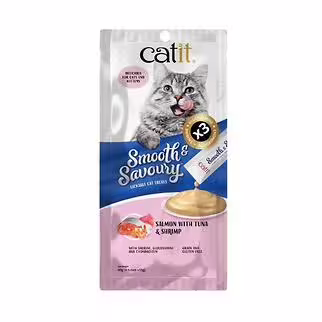 Catit Cat Treat - Smooth & Savory - Salmon with Tuna & Shrimp 15gx4