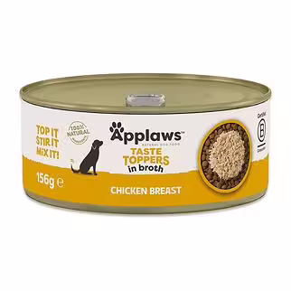 Applaws Taste Toppers 愛普士狗罐頭 - 無穀物雞胸肉絲湯汁 156g