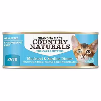 Country Naturals Cat Canned Food - Grain Free Mackerel & Sardine Pate 5.5oz