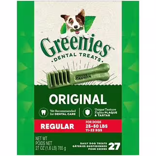 GREENIES 狗狗潔齒骨 - Regular 25-50磅體重犬 - 27oz | 27支
