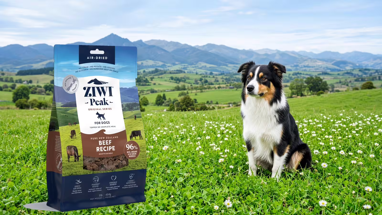 紐西蘭牧場上的 ZIWI Peak 風乾牛肉官方包裝