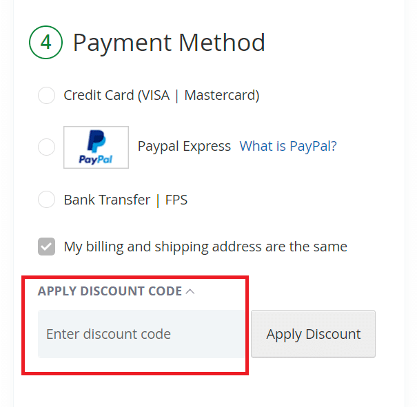How to use discount code?